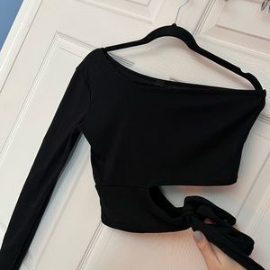 One Shoulder Self-Tie Crop - Windsor